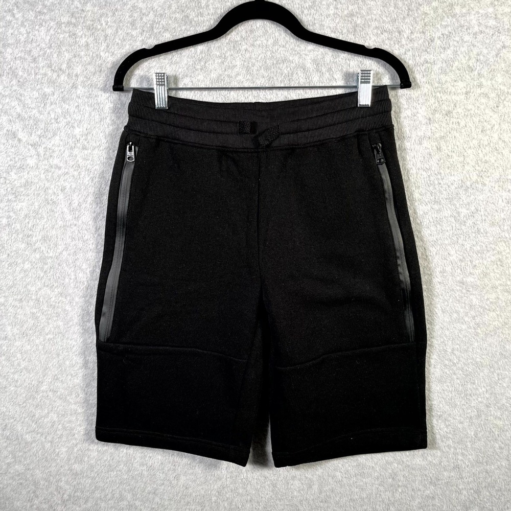 Southpole Shorts Boys Large 14-16 Black Fleece Tech Authentic Zipper Pockets